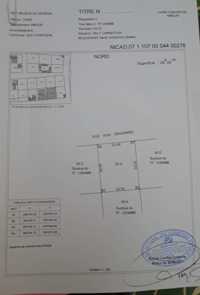Terrain à vendre Randoulène Nord Thiès — Immothiès-Dakar
