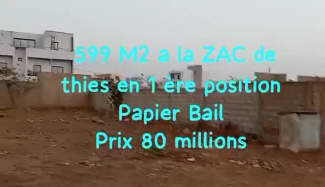 Terrain ZAC Thiès à vendre — Titre foncier — Immothiès-Dakar
